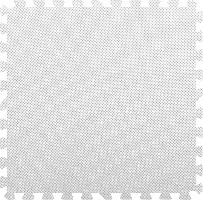 Flooring Inc's 1/2" Soft Non-Toxic Baby Play Mat, Toddler Playmat, Colorful Puzzle PlayMat, Floor Mats for Kids & Babies, EVA Foam Interlocking Tiles for Nursery & Playroom | White, 35 Tiles, 140 SqFt