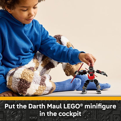 LEGO Star Wars Darth Maul Mech Kids Toy - Building Toy with Pretend Play Lightsaber - Birthday Gift Idea for Boys and Girls, Ages 6+ - Collectible Decor for Fans of The Clone Wars - 75411