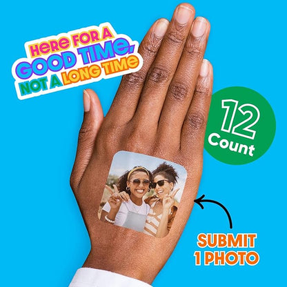 Big Dot of Happiness Personalized Photo Temporary Tattoos - Party Favors - Custom Picture Temporary Tattoos - Set of 12