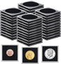 40 Pcs Adjustable Acrylic Coin Collection Cases with Sponges, Coin Snap Holder, Silver Dollar Protection Cases for Collectors, Coin Dollar Collection Supplies(20mm-40mm)