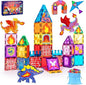 Dragon Toys, Magnetic Tiles 3D Building Toys, Creative Dinosaur Magnetic Construction Set with Inspirational, Recreational, Educational, 53 Piece