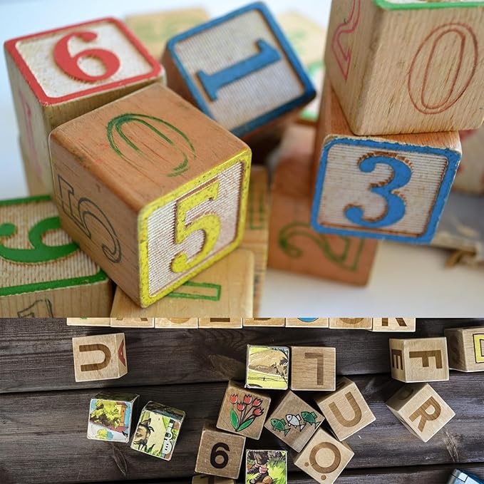 Unfinished Wooden Cubes,Pack of 50 Wood Blocks for Crafting,1 Inch Wood Square Blocks for Crafts Making & DIY Projects & Decor