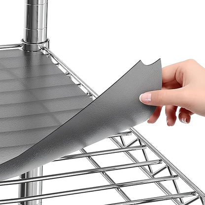 Shelf Liners for Wire Shelf System: Set of 5 in Graphite: 18 x 60 inch: Plastic Wire Shelving Shelf Mats