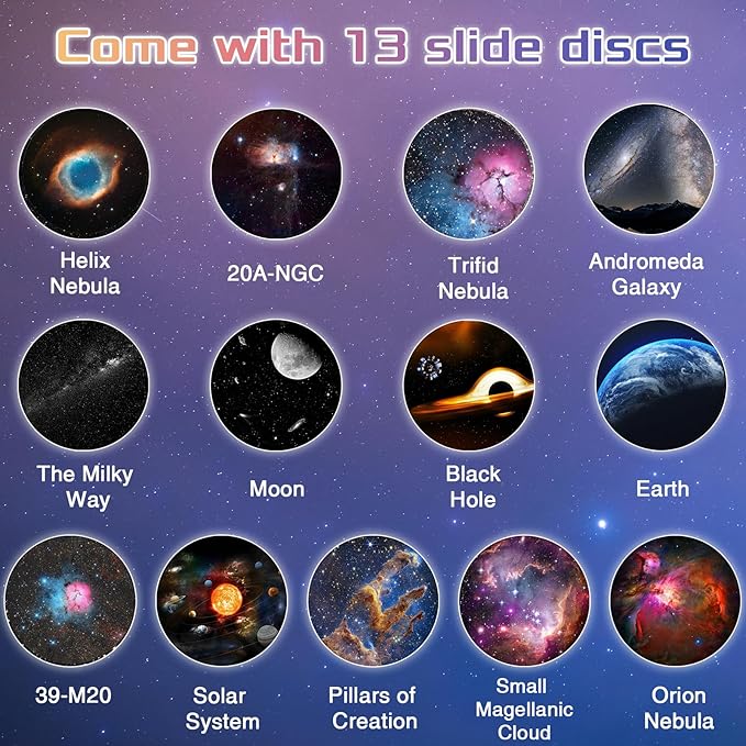 Galaxy Projector, 13 in 1 Home Planetarium Galaxy Projector for Bedroom, Star Projector Galaxy Light with Timer, Night Light Projector for Kids Adults, Ceiling Projector, Room Decor-Black
