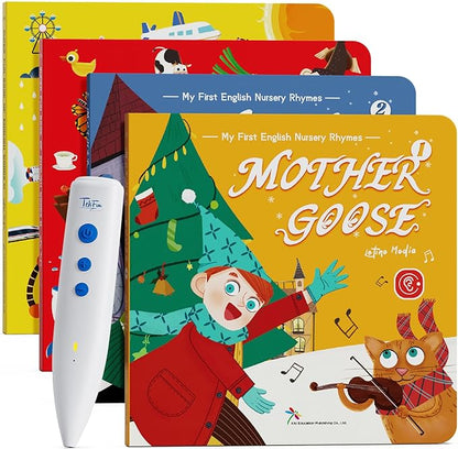 Musical Word Talking Pen Book Set, Interactive Audio Sound Books, Learning Education Toys, Early Educational Autism Therapy Birthdays for Toddlers Kids 1 2 3 4 5