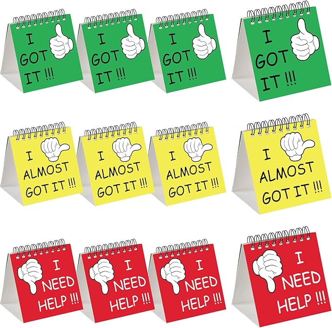 Harloon 36 Pcs I Need Help Mini Flip Chart Signs Self Assessment Cards Behavior Management Classroom Tools for Kids Teachers Classroom School Behavior Educational and Learning Activities Supplies