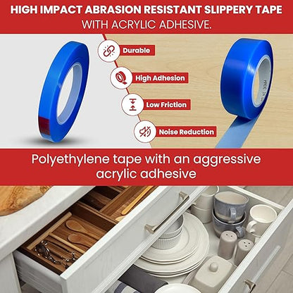 GGR Supplies T.R.U. UHMW High Impact Abrasion Resistant Slippery Tape with Acrylic Adhesive. 36 Yards (3" (75mm)