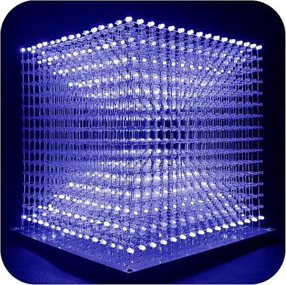 Mini 3D Led Cube DIY Electronics Kit Soldering Project Kit (3D16MINI-ALLBLUE-KIT)