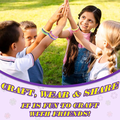 Make Your Own Glitter Bracelets Craft Kit, Gem Art Bracelet for Girls Friendship Bracelet Jewelry Making Kit, Art & Craft Gift for Kids Girls Age 6 7 8 9 10 11 12