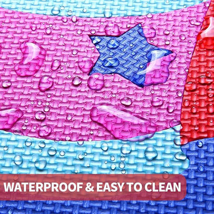 Coolcandy Baby Play Mat, 25Pcs Interlocking Puzzle Floor Mat, with Safety Fence - 0.4" Thick Non-Toxic EVA Foam Play Mat, for Infants & Toddlers 3-36 Months, Soft Puzzle Tiles for Play Areas