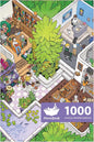 MOMIBOOK Puzzles for Adults 1000 Pieces Jigsaw Puzzles of Gathering in The Treehouse, Twinkle Laminate Painting Image Difficult Challenging Impossible Puzzle Unique Party Christmas Birthday Gifts