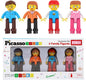 Picasso Toys Hedgehog Blocks 4 Family Action Character Figures Toddler Toy Construction Building Tile Block Expansion Pack Educational Add-on STEM Learning Smart Game Kit Toys Pretend Playset Age 3+