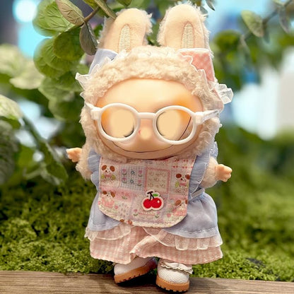 17cm Doll Clothes Set, Cute Girls Doll Outfits Set, 4 PCS Blue Maid Style Outfits Exquisite Accessories
