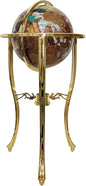 Unique Art 36-Inch by 13-Inch Floor Standing Amberlite Ocean Gemstone World Globe with Gold Tripod