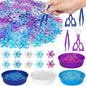 208 Pcs Winter Frozen Sensory Bin Items Winter Acrylic Snowflake Counting Sorting Sensory Bin Filler Fine Motor Frozen Snowflake Counts for Xmas Counting Decor