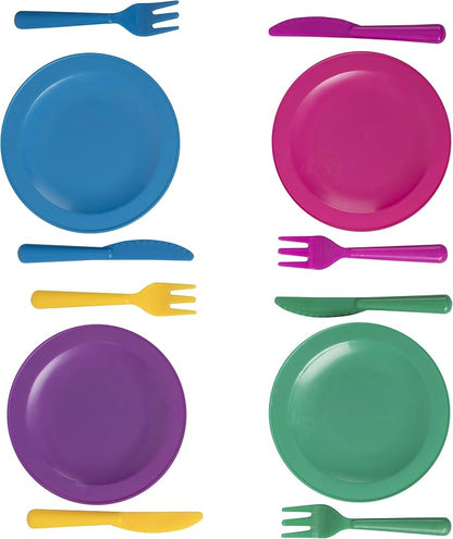 Big Mo’s Toys Pretend Play Dishes Playset – Little Chef Kitchen Set, Kids Cooking Serving Dishes - Play Cups, Pans, Cutlery, Ladle, Tableware, Pots and Dish Drainer, Set of 28