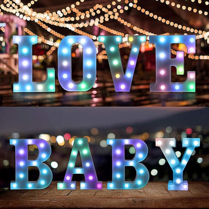 Foaky Upgraded Light Up Letters,Colorful Marquee Light Up Letter with Remote,Marquee Letters for Girl Gifts Teen Girl Gifts Trendy Stuff,Birthday Party Decoration (A)
