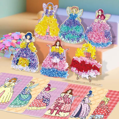 BLXIN Poke-Art Princess Craft Kit, Girls DIY Paper Art Set with Castle, Creative Educational Activity,Crafts Gifts for Girls Ages 3-8, DIY Activity