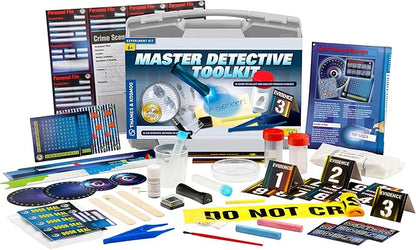 Thames & Kosmos Master Detective Toolkit | Forensic Science Experiment Kit | Fingerprints, Footprints, Tire Tracks | 32-Page, Full-Color Experiment Story Book | Parents' Choice Gold Award Winner