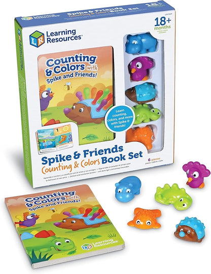 Learning Resources Spike and Friends Counting & Colors Book Set - 6 Pieces, Age 18 Month+ Toddler Activities, Educational Toys Set, Color Teaching Toys