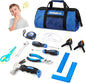 12-Piece Kids Tool Set with Tool Storage Bag, Junior Real Hand Tool Kit for Boys & Girls, Children Learning Tools for DIY Building and Woodworking, Age 8+