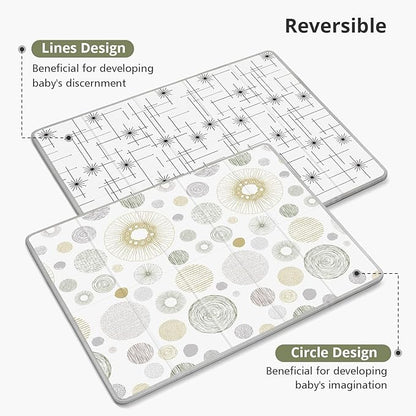 79x71 Baby Play Mat,Extra Large Baby Mat for Floor, Foldable Play XPE Foam Mat, Reversible Crawling Mat for Baby, Safe,Waterproof,Thick Playmats for Babies and Toddlers,Indoor Outdoor Use