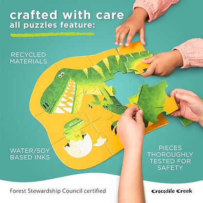Crocodile Creek 36-Piece Jigsaw Floor Puzzle - Fun Floor Puzzles for Kids Ages 3-5 - Heavy-Duty Shaped Box for Storage - Garden Friends - 27" W x 20" H Finished