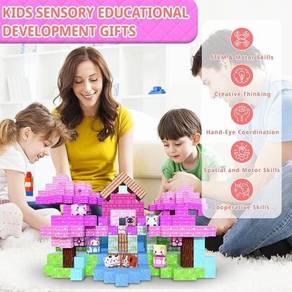 Magnetic Blocks丨150PCS Magnetic Building Blocks for Kids Ages 4-8 丨STEM Sensory Construction Stacking Travel Toys with Magnatiles Cubes Gifts for Boys Girls 3 4 5 6 7 8-12 Years