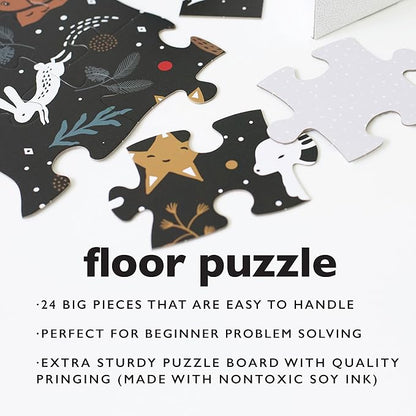 Wee Gallery Floor Puzzle, 24-Piece Jumbo Jigsaw Puzzles for Toddlers, Early Learning Activity, Cognitive and Fine Motor Skills Development, Learning Toys for Toddlers, Christmas Tree