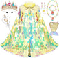 Princess Dress Up Toys Princess Dress Up Clothes Rainbow Mermaid Cape Kit 9 Pcs Gift Set for Little Girls 3-8 Years