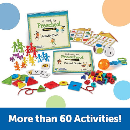 Learning Resources All Ready for Preschool Readiness Kit - 60 Activities Set, Ages 3+, Kindergartner Preparation Kit, Preschool Homeschool, Preschool Curriculum Kit