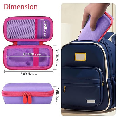 co2CREA Hard Case for 3Doodler Start+ Essentials (2024) 3D Pen Set - Storage Organizer with Custom Slots for Art Activity Set, Printing Filament Refill and USB Charger, Purple Case + Rose Red Zipper