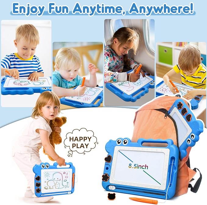 AiTuiTui Magnetic Drawing Board Toddler Toys Gift for Girls Boys, Color Sketch Writing Scribble Doodle Pad Travel Games, Educational Learning Kids Toys for Toddlers Birthday Stocking Stuffers (Blue)