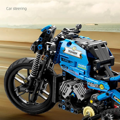 Techno-Mechanical Motorcycle Building Blocks Set, STEM Education Learning Toys, Creative DIY Racing Blocks, Collectible Models, Surprise Gift for Children 8-14 Years Old 469 Pcs