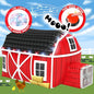W&O Farmhouse Barn Aerodome with LED Lights & Farm Sound Button – Inflatable Farm Play Tent – Kids Play Tent Indoor – Sets Up in Seconds for Ages 3-12 (Fan Not Included)