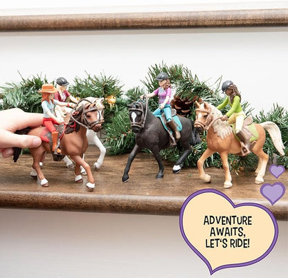 Schleich Horse Club - Complete 40PC Horse Club Rider Playset - Hannah, Sofia, Lisa and Sarah Poseable Rider Figures with Horses and Riding Accessories - Equestrian Toy Set for Kids Ages 5+ | 72221
