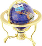 Unique Art 10-Inch Tall Table Top Blue Crystallite Ocean Gemstone World Globe with Gold Tripod Stand