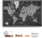 Canvas World Map with Cork Pin Board - English Lettering - Decorative Wall Decoration for All Rooms - Canvas Pictures with World Map Motif (150x100 cm, Pattern 7)