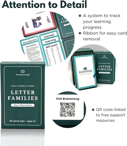 1150 Phonics and Sight Words | Ages 5-8 | 350 Learn to Read Flashcards | Boost Reading Ability | Kindergarten 1st 2nd Grade | Beginning to Advanced Words | Brainstrong Premium 2 Box Set