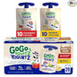 GoGo squeeZ yogurtZ Variety Pack, Strawberry & Banana, 3 oz (Pack of 20), Kids Snacks Made from Real Yogurt and Fruit, No Fridge Needed, Gluten Free, Nut Free, Recloseable Cap, BPA Free Pouches
