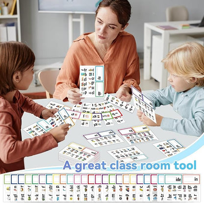 gisgfim 48 Word Families Activity Word Builder ABC Vocabulary Flashcards Kindergarten Sight Phonics Flash Card Learn to Read Phonics Game Read and Rhyme Activity Matching Letter Game 2 per Sheet