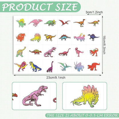 Landhoow 240 Pcs Dinosaur Tattoos Temporary for Kids Glitter Face Tattoos Cool Body Sticker Costume Accessory for Adults Boys Girls Party Favor