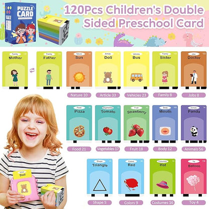 Talking Flash Cards,Kids Toddler Flash Cards with 240 Sight Words,Montessori Toys,Autism Sensory Toys,Speech Therapy Toys,Learning Educational Gifts for Age 1 2 3 4 5 Years Old Boys and Girls