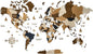 Wooden World Map 3D Art Large Wall Decor - Size (M & L & XL) Any Occasion Gift Idea - Wall Art For Home & Kitchen or Office (COFFEE, 83,86" x 44,49")