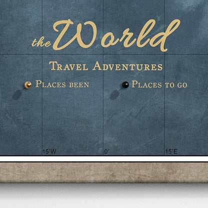 Canvas World Map with Cork Pin Board - English Lettering - Decorative Wall Decoration for All Rooms - Canvas Pictures with World Map Motif (120x80 cm, Pattern 13)