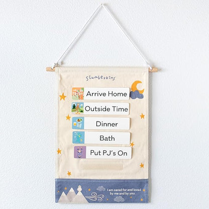 Slumberkins Visual Schedule for Siblings Bundle - Includes 2 Visual Schedules, Sloth Kin, Sloth's Daily Plan & Sloth Starts to Slumber Board Books - Practing Routines & Healthy Boundaries for Kids