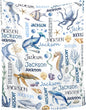 Personalized Baby Blanket for Girls Boys Kids Dolphins Turtles Custom Baby Blanket with Name Throw Birthday Gift for Toddlers Infants Shower Newborns Nursery Stroller Crib Bed Decor