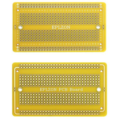 Solderable Breadboard PCB Board Gold-Plated Solder Breadboard for DIY Electronics Projects Apply to Arduino Soldering Projects 3.5"x2.05" (5 Pack + 2 Mini Board, Yellow)