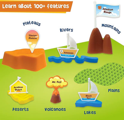 Imagimake Mapology Physical Features | World Map for Kids | 3D Puzzles for Ages 8-10 | Educational Toys for Kids 8-12 | Gifts for Boys & Girls 8-12 | Building Toys Gift for Birthday and Christmas