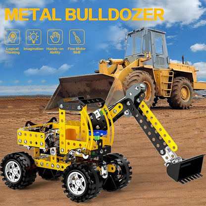 Lucky Doug Stem Building Projects Toys for Kids Boys 8 9 10 11 12 Year Old, Metal Building Construction Model kit, Building Blocks DIY Toy